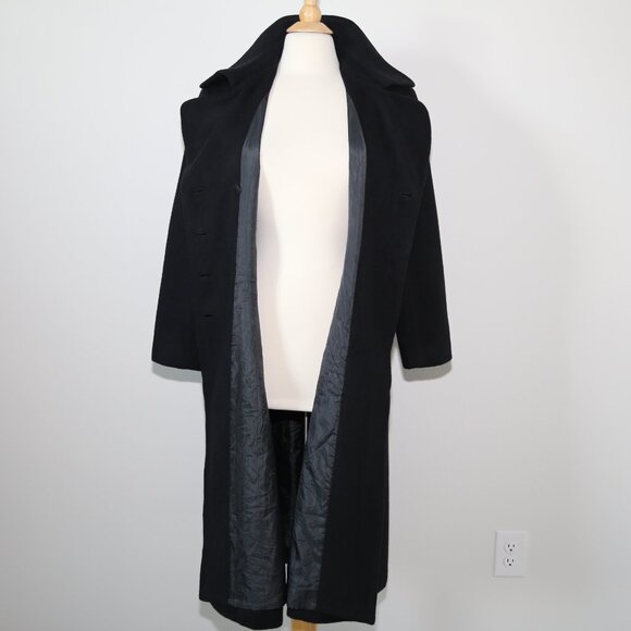 Authentic LOVE OTHER Classic double breasted long wool coat black EUC - Picture 5 of 13
